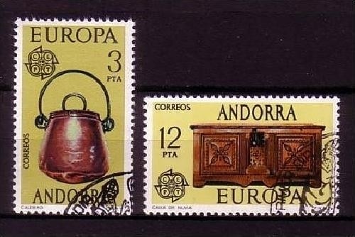 ANDORRA SPANISCH MI-NR. 101-102 GESTEMPELT(USED) EUROPA 1976 KUNSTHANDWERK