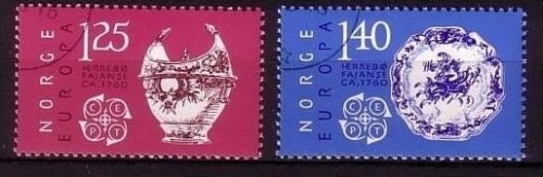 NORWEGEN MI-NR. 724-725 GESTEMPELT(USED) EUROPA 1976 - KUNSTHANDWERK