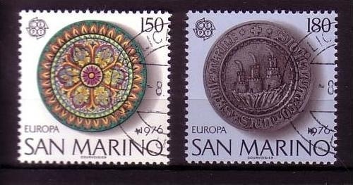 SAN MARINO MI-NR. 1119-1120 GESTEMPELT(USED) EUROPA 1976 KUNSTHANDWERK