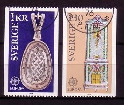 SCHWEDEN MI-NR. 943-944 GESTEMPELT(USED) EUROPA 1976 KUNSTHANDWERK