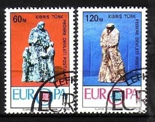 TÜRKISCH ZYPERN MI-NR. 27-28 GESTEMPELT(USED) EUROPA 1976 KUNSTHANDWERK