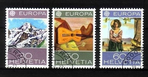 SCHWEIZ MI-NR. 1050-1052 GESTEMPELT(USED) EUROPA 1975 GEMÄLDE
