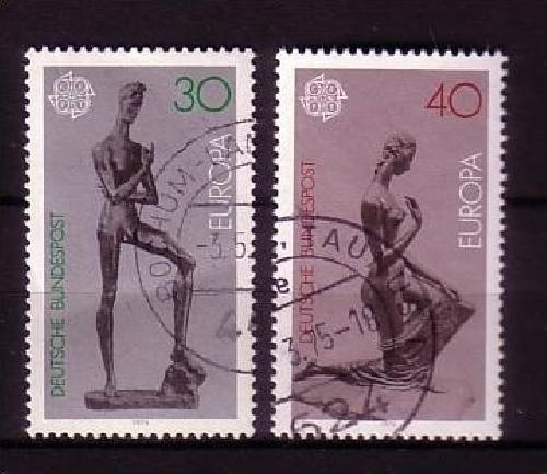 DEUTSCHLAND MI-NR. 804-805 GESTEMPELT(USED) EUROPA 1974 SKULPTUREN LEHMBRUCK