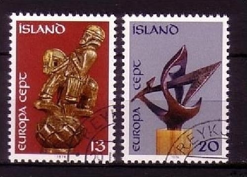 ISLAND MI-NR. 489-490 GESTEMPELT(USED) EUROPA 1974 SKULPTUREN