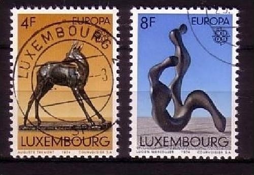 LUXEMBURG MI-NR. 882-883 GESTEMPELT(USED) EUROPA 1974 SKULPTUREN
