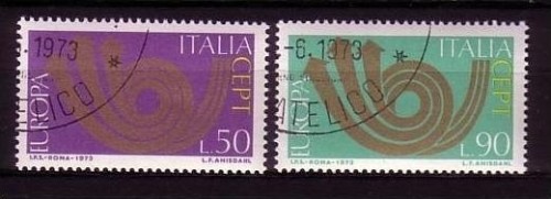 ITALIEN MI-NR. 1409-1410 o EUROPA 1973 - POSTHORN