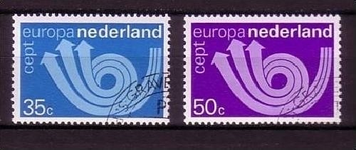NIEDERLANDE MI-NR. 1011-1012 GESTEMPELT(USED) EUROPA 1973 POSTHORN