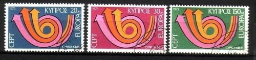 ZYPERN MI-NR. 389-391 GESTEMPELT(USED) EUROPA 1973 POSTHORN