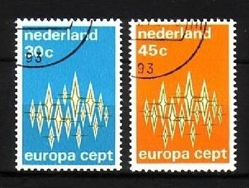 NIEDERLANDE MI-NR. 987-988 GESTEMPELT(USED) EUROPA 1972 STERNE