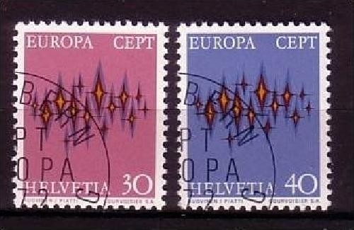 SCHWEIZ MI-NR. 969-970 GESTEMPELT(USED) EUROPA 1972 STERNE