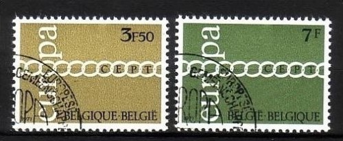 BELGIEN MI-NR. 1633-1634 o EUROPA 1971 - KETTE