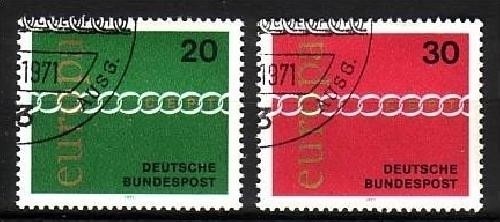 DEUTSCHLAND MI-NR. 675-676 o EUROPA 1971 - KETTE