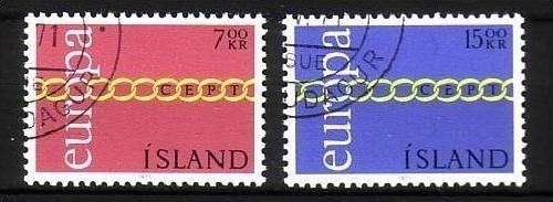 ISLAND MI-NR. 451-452 GESTEMPELT(USED) EUROPA 1971 KETTE