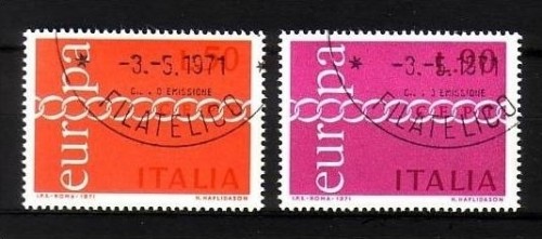 ITALIEN MI-NR. 1335-1336 o EUROPA 1971 - KETTE