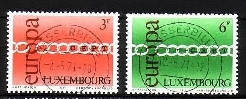 LUXEMBURG MI-NR. 824-825 GESTEMPELT(USED) EUROPA 1971 KETTE