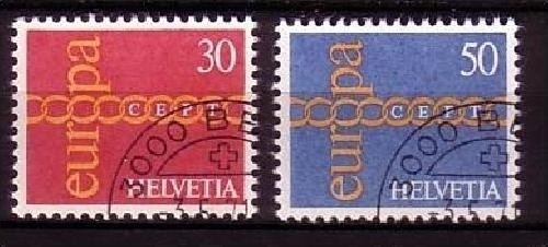 SCHWEIZ MI-NR. 947-948 GESTEMPELT(USED) EUROPA 1971 KETTE