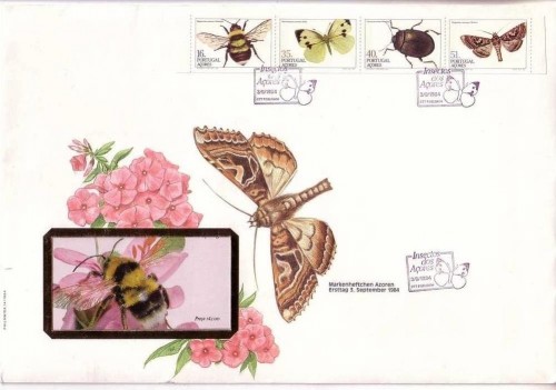 AZOREN MH 4 FDC INSEKTEN - KÄFER, SCHMETTERLINGE