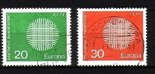 DEUTSCHLAND MI-NR. 620-621 o EUROPA 1970 SONNENSYMBOL