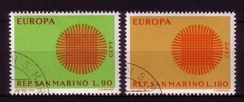 SAN MARINO MI-NR. 955-956 o EUROPA 1970 SONNENSYMBOL