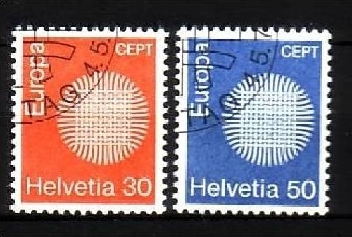 SCHWEIZ MI-NR. 923-924 GESTEMPELT(USED) EUROPA 1970 SONNENSYMBOL