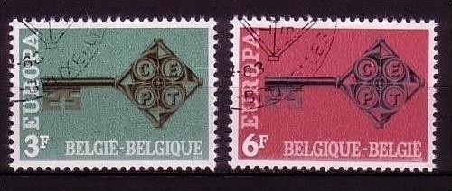 BELGIEN MI-NR. 1511-1512 GESTEMPELT(USED) EUROPA 1968 KREUZBARTSCHLÜSSEL