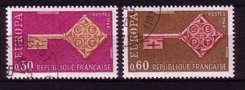 FRANKREICH MI-NR. 1621-1622 o EUROPA 1968 - KREUZBARTSCHLÜSSEL