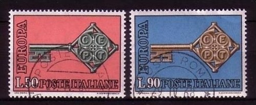 ITALIEN MI-NR. 1272-1273 o EUROPA 1968 - KREUZBARTSCHLÜSSEL