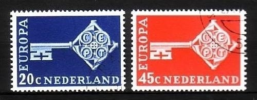 NIEDERLANDE MI-NR. 899-900 GESTEMPELT(USED) EUROPA 1968 KREUZBARTSCHLÜSSEL