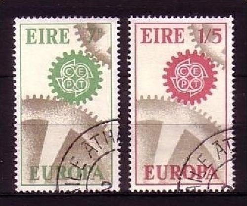 IRLAND MI-NR. 192-193 GESTEMPELT(USED) EUROPA 1967 ZAHNRÄDER