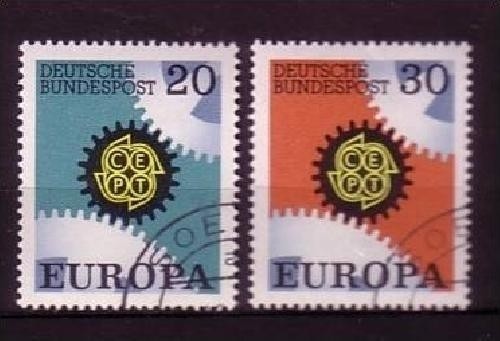 DEUTSCHLAND MI-NR. 533-534 o EUROPA 1967 - ZAHNRÄDER
