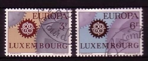 LUXEMBURG MI-NR. 748-749 o EUROPA 1967 - ZAHNRÄDER