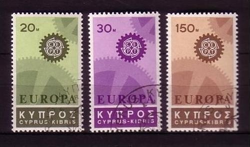 ZYPERN MI-NR. 292-294 GESTEMPELT(USED) EUROPA 1967 ZAHNRÄDER