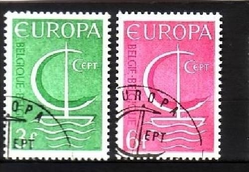 BELGIEN MI-NR. 1446-1447 GESTEMPELT(USED) EUROPA 1966 SEGEL
