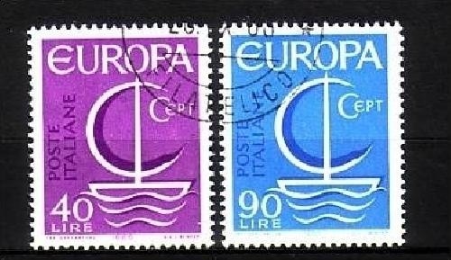 ITALIEN MI-NR. 1215-1216 GESTEMPELT(USED) EUROPA 1966 SEGEL