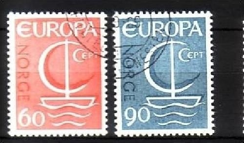 NORWEGEN MI-NR. 547-548 o EUROPA 1966 - SEGEL
