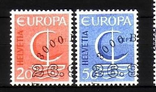 SCHWEIZ MI-NR. 843-844 GESTEMPELT(USED) EUROPA 1966 SEGEL