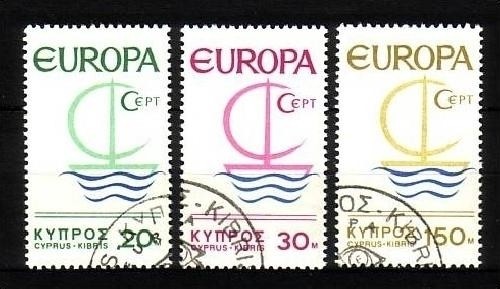 ZYPERN MI-NR. 270-272 GESTEMPELT(USED) EUROPA 1966 SEGEL