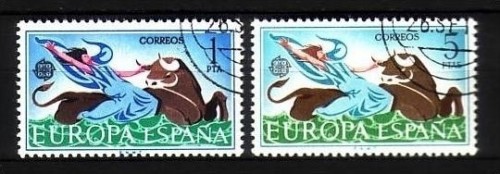 SPANIEN MI-NR. 1642-1643 GESTEMPELT(USED) CEPT 1966 ENTFÜHRUNG DER EUROPA DURCH DEN STIER ZEUS