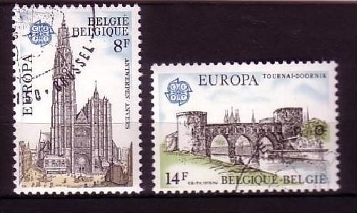 BELGIEN MI-NR. 1943-1944 GESTEMPELT(USED) EUROPA 1978 BAUDENKMÄLER KATHEDRALE BRÜCKE