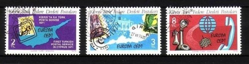 TÜRKISCH ZYPERN MI-NR. 71-73 GESTEMPELT(USED) EUROPA 1979 POST- und FERNMELDEWESEN