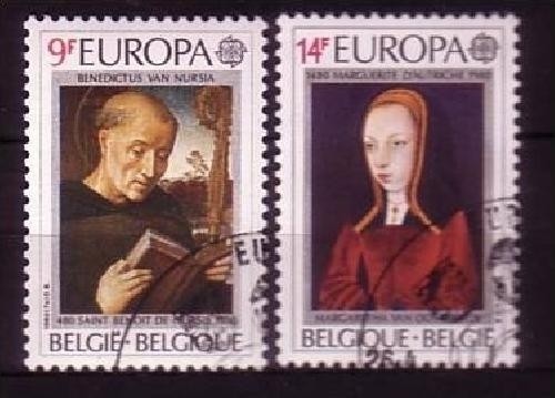 BELGIEN MI-NR. 2023-2024 GESTEMPELT(USED) EUROPA 1980 PERSÖNLICHKEITEN HL BENEDIKT VON NURSIA