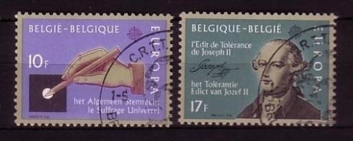 BELGIEN MI-NR. 2100-2101 GESTEMPELT(USED) EUROPA 1982 HISTORISCHE EREIGNISSE KAISER JOSEPH II
