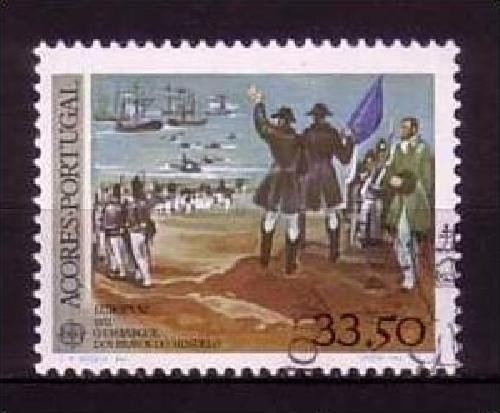 AZOREN MI-NR. 353 GESTEMPELT(USED) EUROPA 1982 HISTORISCHE EREIGNISSE SCHIFFE