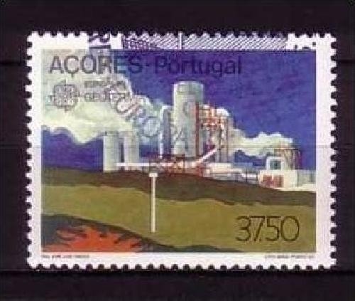 AZOREN MI-NR. 356 GESTEMPELT(USED) EUROPA 1983 GROSSE WERKE GEOTHERMISCHES KRAFTWERK