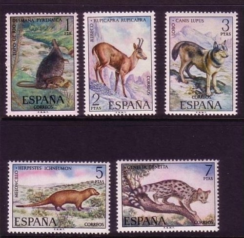 SPANIEN MI-NR. 1997-2001 POSTFRISCH(MINT) IBERISCHE TIERWELT (II) GEMSE WOLF GINSTERKATZE