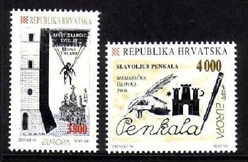 KROATIEN MI-NR. 274-275 POSTFRISCH(MINT) EUROPA 1994 ENTDECKUNGEN und ERFINDUNGEN FALLSCHIRM