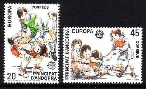 ANDORRA SPANISCH MI-NR. 209-210 POSTFRISCH(MINT) EUROPA 1989 - KINDERSPIELE
