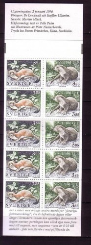 SCHWEDEN MH 212 POSTFRISCH(MINT) WILDTIERE 1996 HERMELIN OTTER