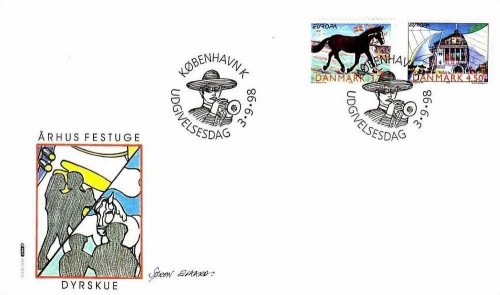 DÄNEMARK 1188-1189 FDC EUROPA 1998 FESTE UND FEIERTAGE