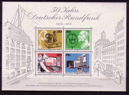BERLIN BLOCK 4 POSTFRISCH(MINT) 50 JAHRE DEUTSCHER RUNDFUNK 1973